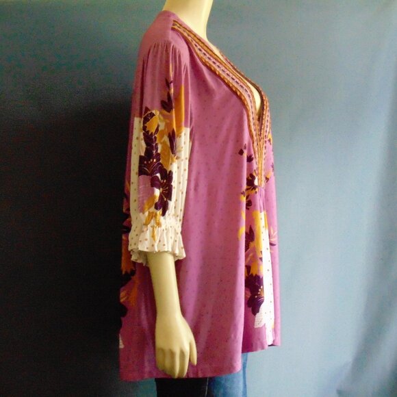 Bl^nk London Anthropologie Stephanie V-Neck Top L - Picture 8 of 14